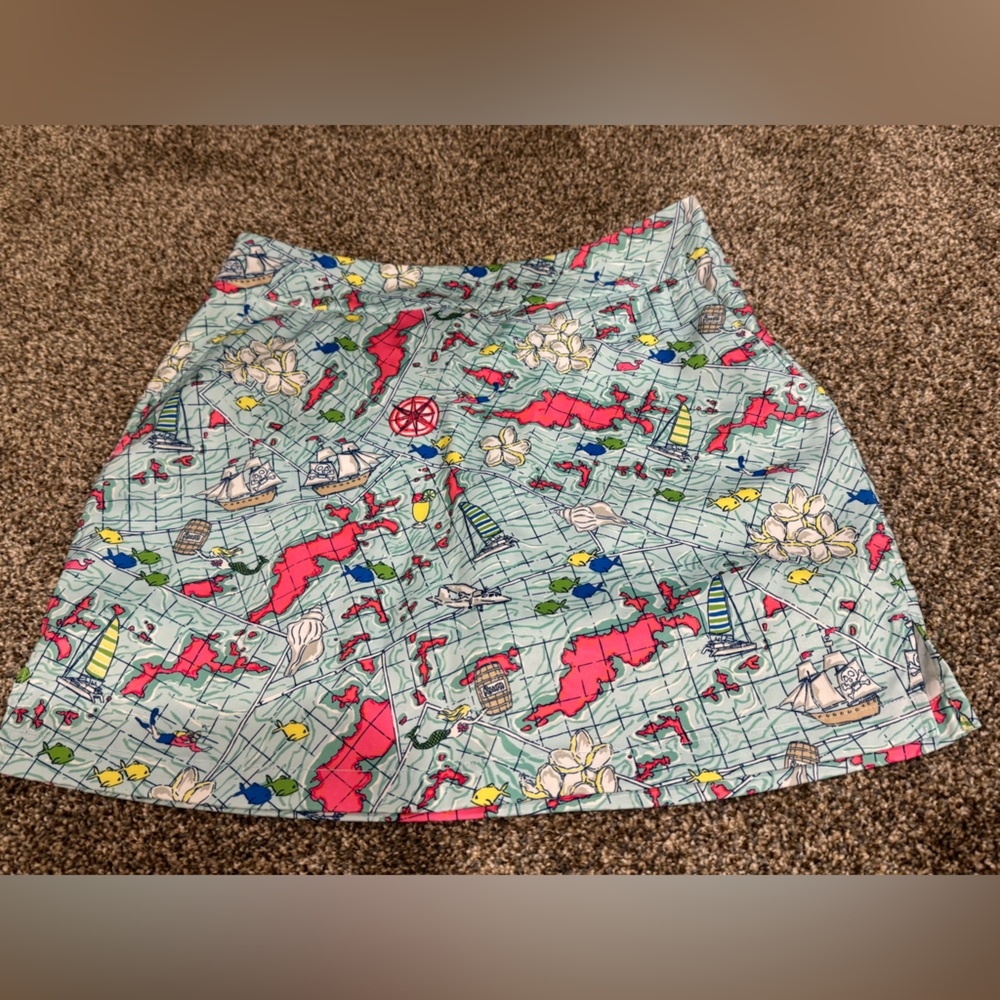 Vineyard Vines WomenBritish Virgin Islands BVI Nautical Map Skort Size 4